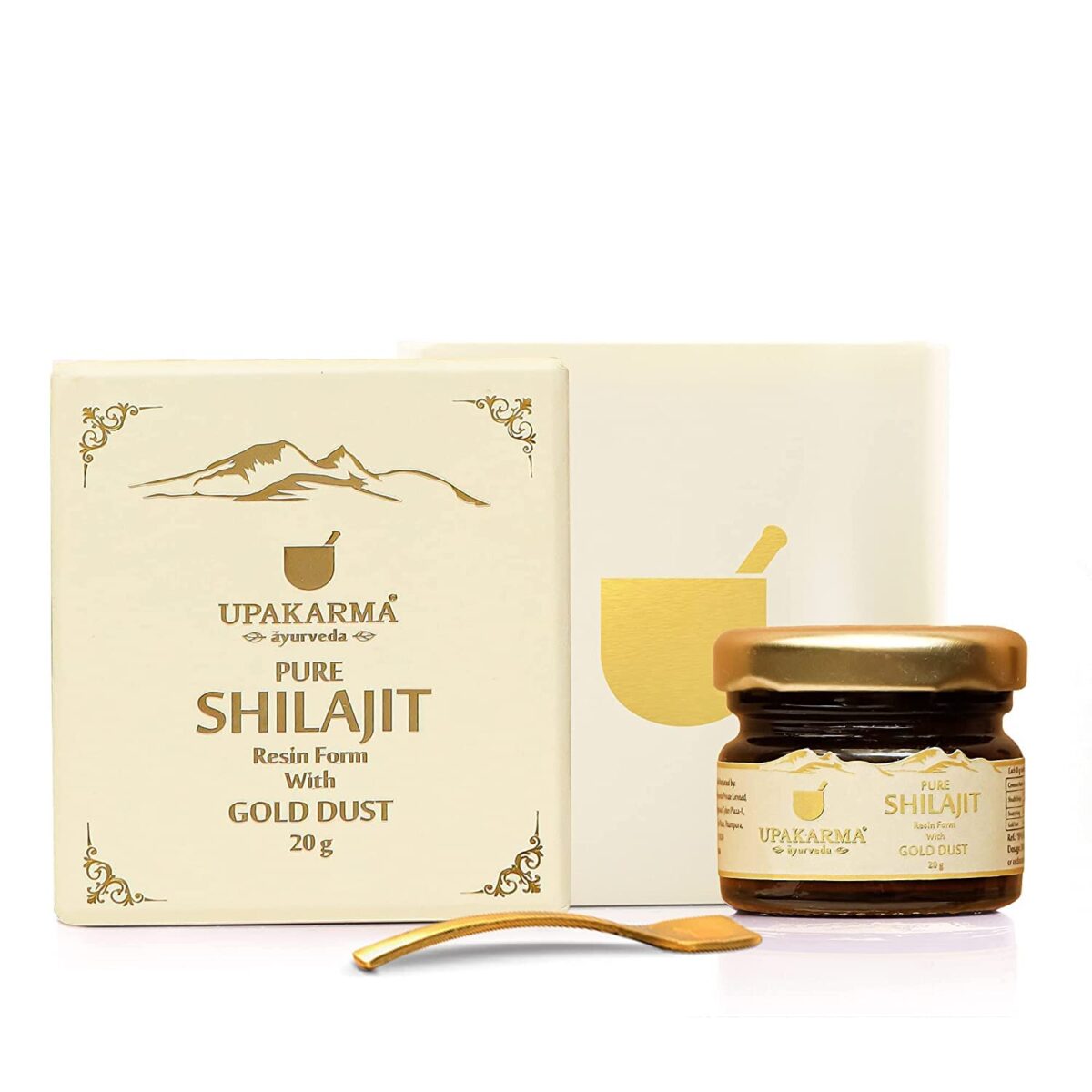 UPAKARMA Premium Ayurvedic Pure and Natural Shilajit Gold Resin with Pure Gold Dust Helps Boost Immunity, Energy, Strength, Stamina, and Overall Health - 20 Grams Shilajeet - Image 1
