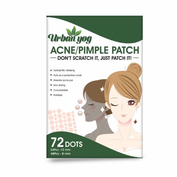 Urban Yog Acne Pimple Patch - Invisible Facial Stickers Cover With 100% Hydrocolloid, Pimple Patches For Face (72 Dots)