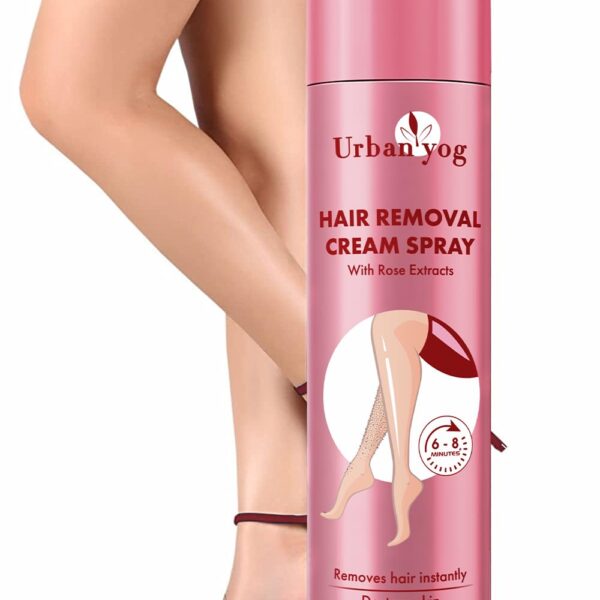 Urban yog Hair Removal Cream Spray for Women | Painless Body Hair Removal Spray for legs, hands, underarm & back (200 ML, Rose (Pink))