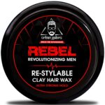 UrbanGabru Rebel Hair Styling Clay Wax for Men | Strong Hold | Matte Finish | 100 Times Re-Styleable with Keratin (Safe & Natural) - 85 gm