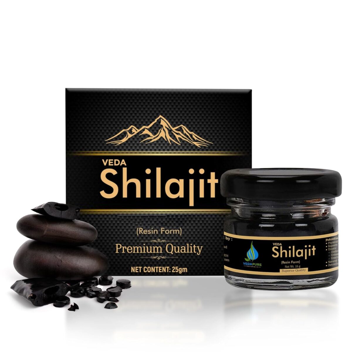VEDAPURE shilajit | shilajit original | silajit for Men & Women | shilajit resin for Strength & Endurance | Lab Tested Shilajit Resin- 25 Gram - Image 1