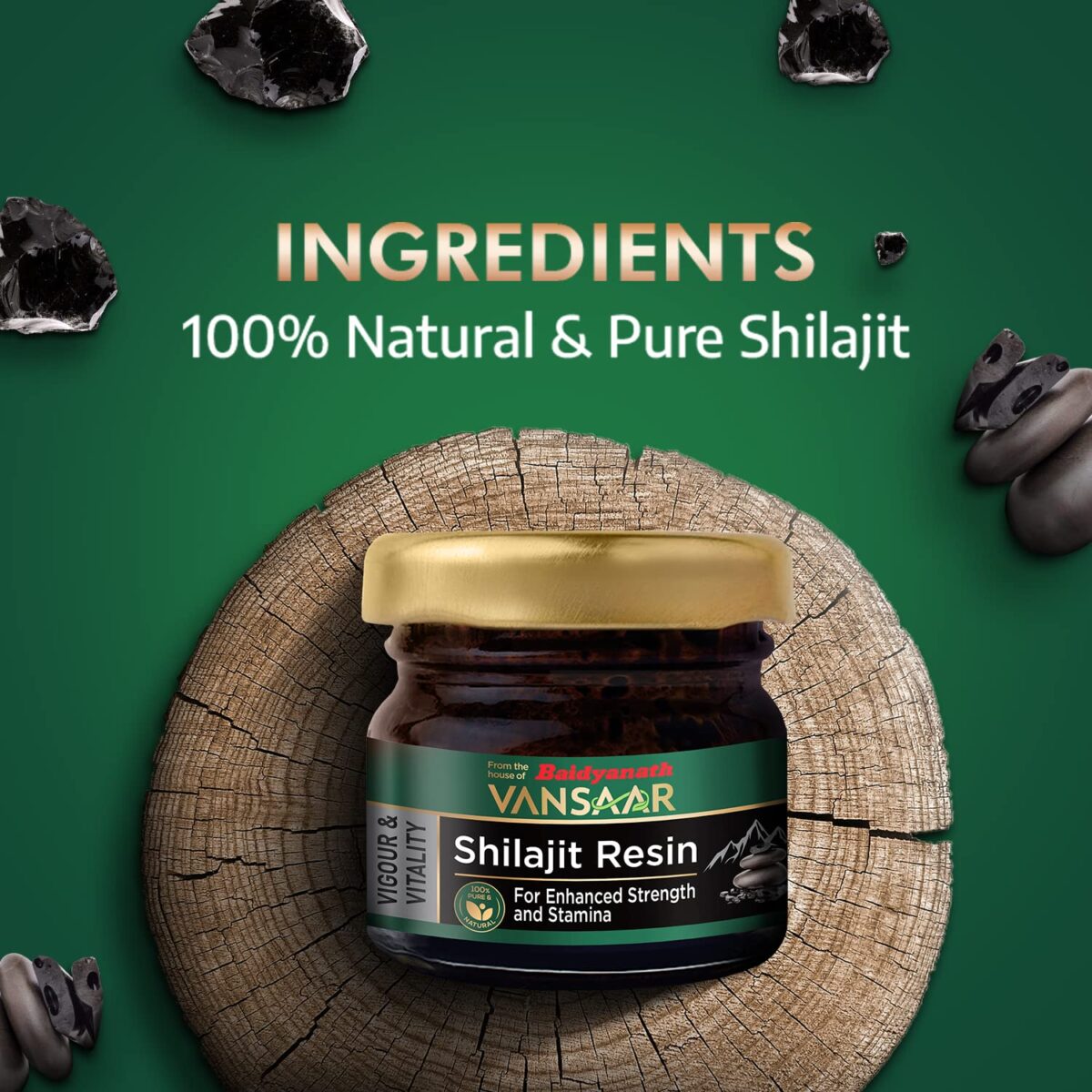 Vansaar Shilajit/Shilajeet Resin, 15g - Performance Booster | Original Shilajit | Naturally Boost Strength & Stamina | Suitable for Men & Women | Tested for Purity - Image 3