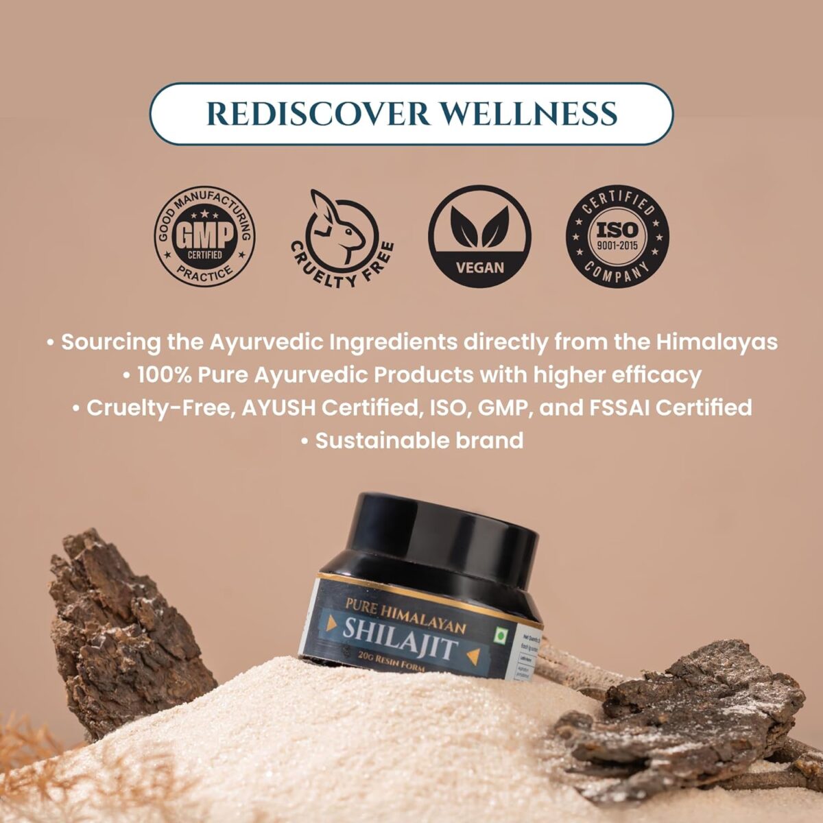 Veda & Grace Himalayan Shilajit/Shilajeet Resin Form - 20G | 100% Pure and Natural Shilajit/Shilajeet Resin | Performance Booster For Endurance and Workout | Contains Lab Report - Image 2