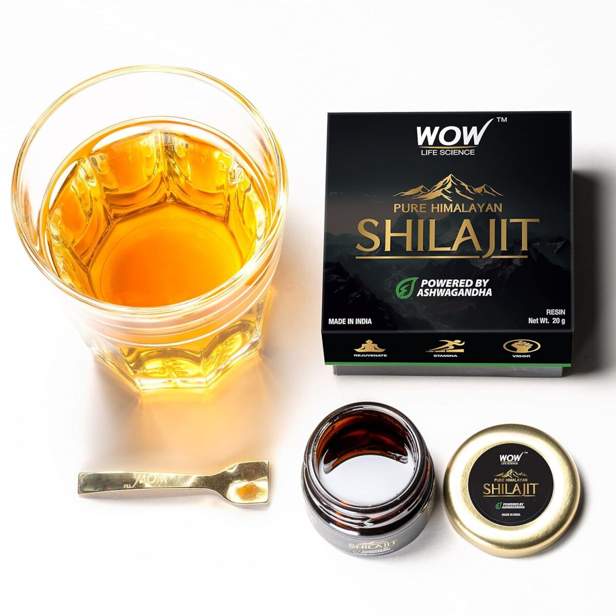 WOW Life Science Pure Himalayan Shilajit Shilajeet Resin Powered by Ashwagandha - 20g 8 WOW Life Science Pure Himalayan Shilajit/Shilajeet Resin Powered by Ashwagandha - 20g | Guaranteed 75%+ Fulvic Acid | Enhance Strength, Stamina & Immunity | Contains Lab Certificate | 100% Ayurvedic - Image 9