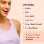 What's Up Wellness Biotin Beauty Skin & Hair Gummies,for Hair Growth, Bright Skin & Strong Nails, Vitamin A to E, Folic Acid, Zinc, Aloe Vera etc, for Men & Women, 30 Days Pack (30 Gummies) - Image 8