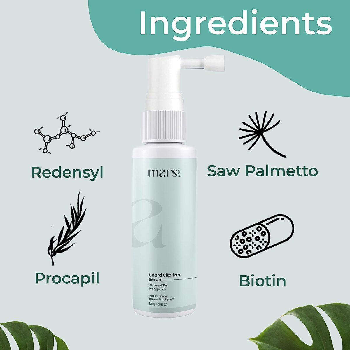 mars by GHC Beard Vitalizer, 50 ml | Daily use beard serum for men | Redensyl & Procapil | Softens and Smoothes Rough Beard | Gives Beard Shine & Nourishes Beard - Image 3