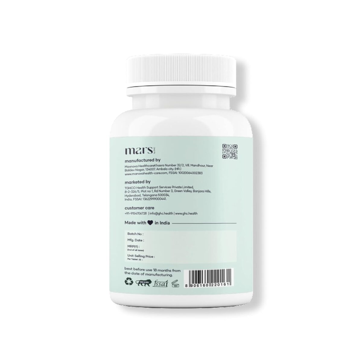 "mars by GHC Hair Biotin - 100% Vegan, 60 Tablets (Pack of 1) | Promotes Healthy & Strong Hair Growth, Powered With Keratin, Amino Acids, Grape Seed Extract & Other Natural Supplements " - Image 6