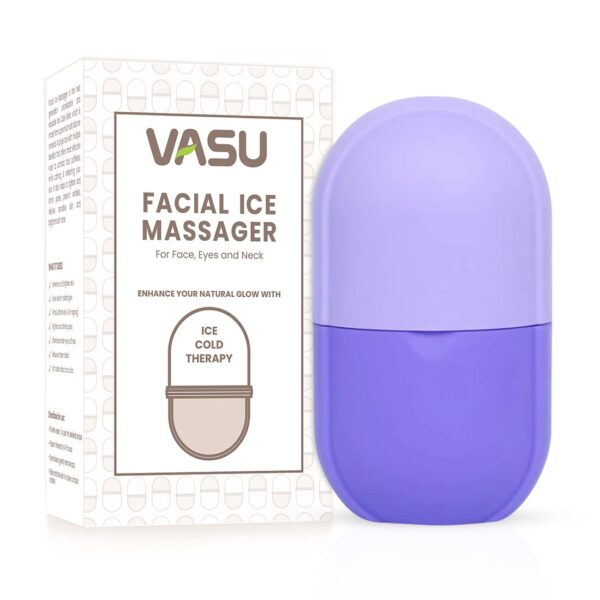 vasu Facial Ice Manual Massager for Face, Eyes & Neck - One Tool with Multiple Benefits - Helps to Combat Face Puffiness, Calm & Refresh Your Skin (Purple)