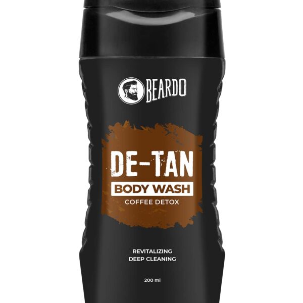 Beardo De-Tan Body Wash for Men, 200ml | Tan Removal| Caffeine Body Wash | With Coffee & Aloe Extracts | For Body & Face | Refreshing Fragrance