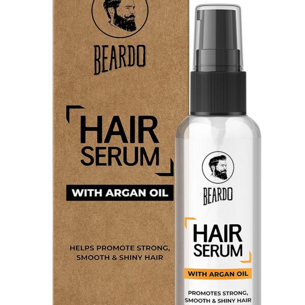 Beardo Hair Serum | Serum for men | Serum for hair smoothing | Argan Oil & Almond Oil | Adds Shine | Daily use| For All Hair Types | Frizz free hair | 50 ml