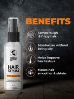 Beardo Hair Serum | Serum for men | Serum for hair smoothing | Argan Oil & Almond Oil | Adds Shine | Daily use| For All Hair Types | Frizz free hair | 50 ml - Image 4