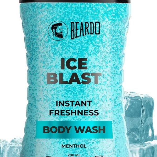 BEARDO Men's Ice Blast Menthol Cooling Instant Icy Cool Freshness Heat Sweat Control Long Lasting Cool Refreshing Cool Kick With Menthol Cooling Body Wash- 200ml