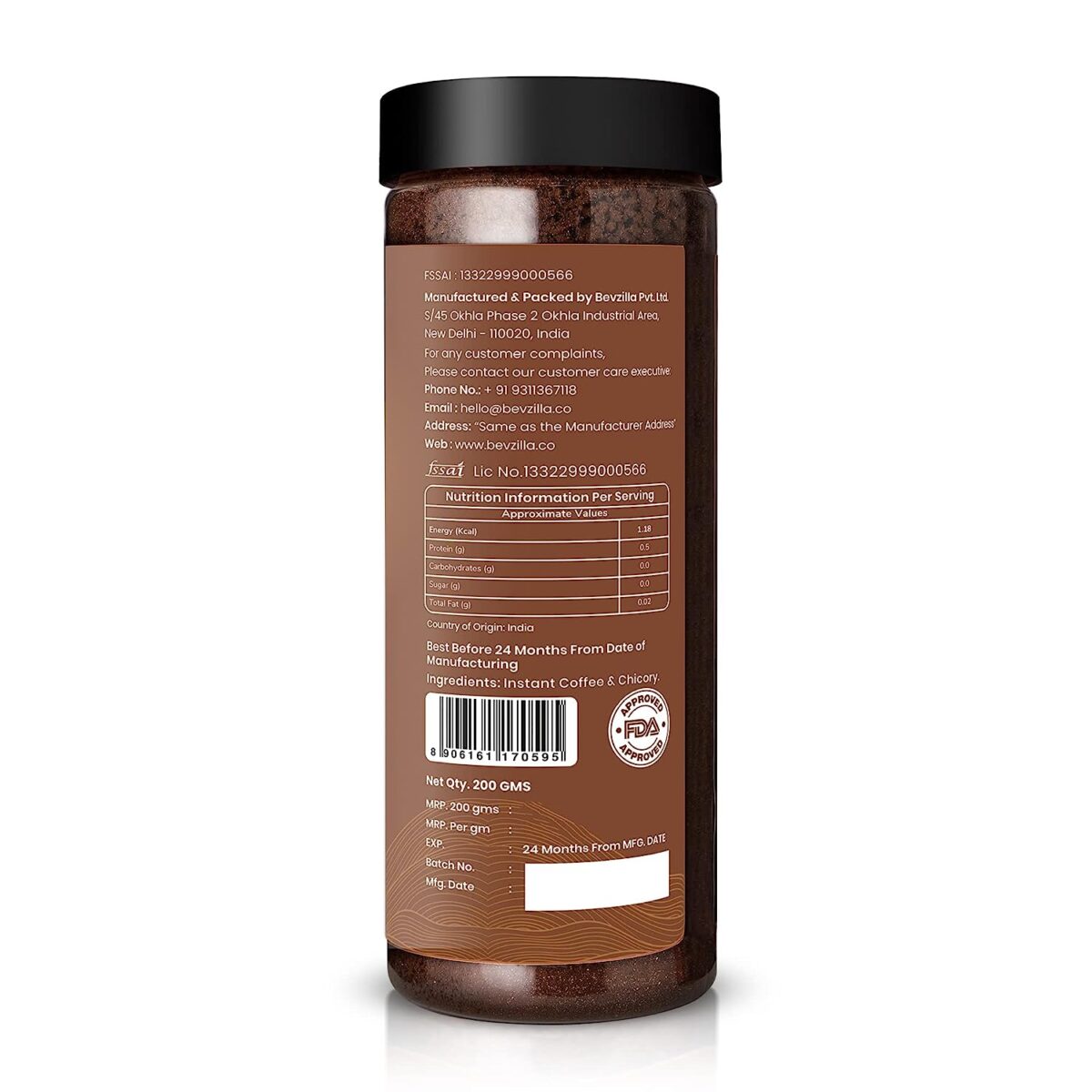 Bevzilla 200 Grams Xtra South Blend Instant Coffee Powder |Premium Taste| Dark Roast| Strong Coffee| Filter Coffee| Ground Coffee| Chicory & Coffee - Image 4