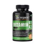 Go Organic Plant based organic, 120 Capsules | Vitamin D3 + K2 Capsules, Vitamin K2-7 to Support Bone & Heart Health in Men & Women