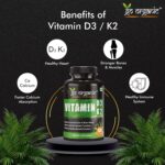Go Organic Plant based organic, 120 Capsules | Vitamin D3 + K2 Capsules, Vitamin K2-7 to Support Bone & Heart Health in Men & Women - Image 2