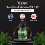 Go Organic Plant based organic, 120 Capsules | Vitamin D3 + K2 Capsules, Vitamin K2-7 to Support Bone & Heart Health in Men & Women - Image 4