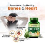 Himalayan Organics Vitamin D3 600 IU + K2 as MK7 Supplement | Supports Stronger Immunity & Bone & Heart Health | Healthy Heart For Men And Women - 120 Veg Tablets - Image 3