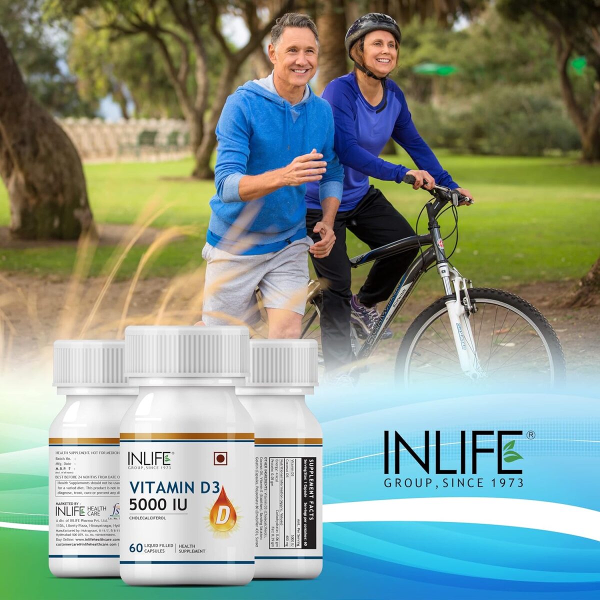 INLIFE Vitamin D3 Cholecalciferol Supplement with Coconut Oil for Better Absorption, For Men & Women, Immunity, Bone Health, Muscles - 60 Capsules - Image 6