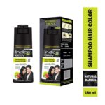 Indica Easy Do-It-Yourself Hair Color Shampoo Pump Pack with 5 Herbal Extracts and 100% Ammonia Free, Long Lasting Formula, 180 ML - Natural Black Colour (Gloves Included) - Image 2