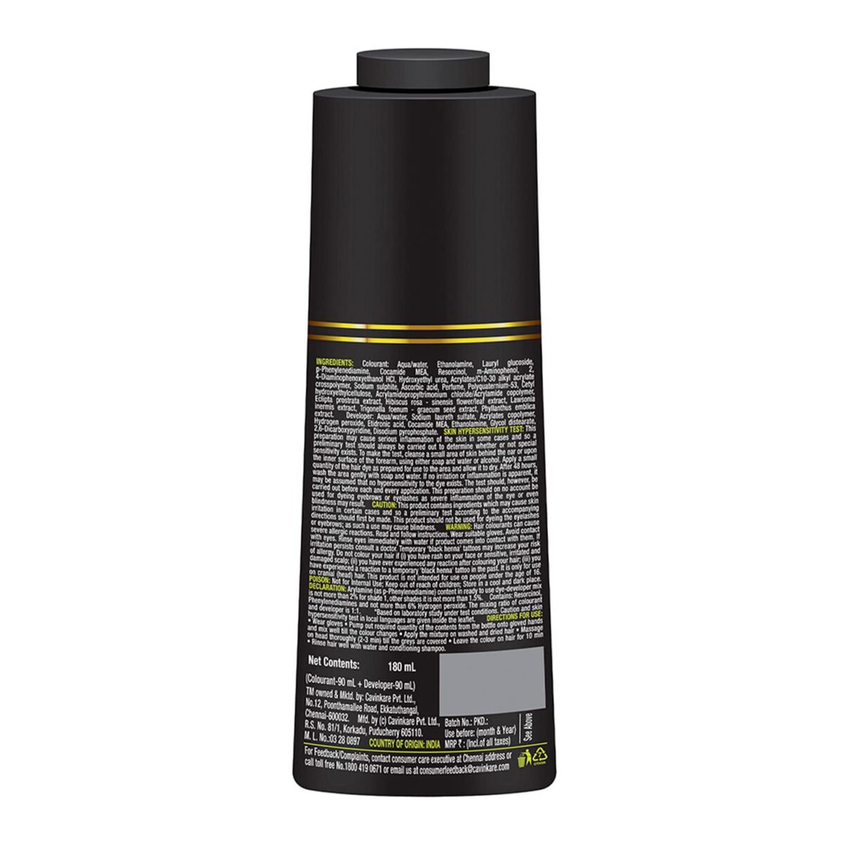 Indica Easy Do-It-Yourself Hair Color Shampoo Pump Pack with 5 Herbal Extracts and 100% Ammonia Free, Long Lasting Formula, 180 ML 7 Indica Easy Do-It-Yourself Hair Color Shampoo Pump Pack with 5 Herbal Extracts and 100% Ammonia Free, Long Lasting Formula, 180 ML - Natural Black Colour (Gloves Included) - Image 7