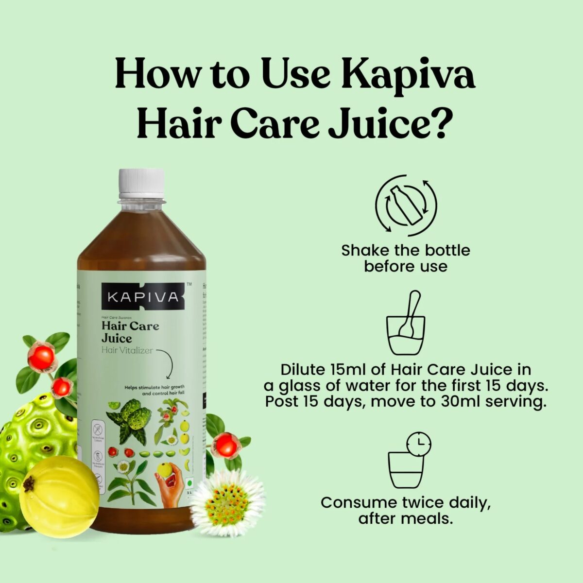 kapiva Hair Care Juice 1L For Hair Care, Hair Growth - Image 5