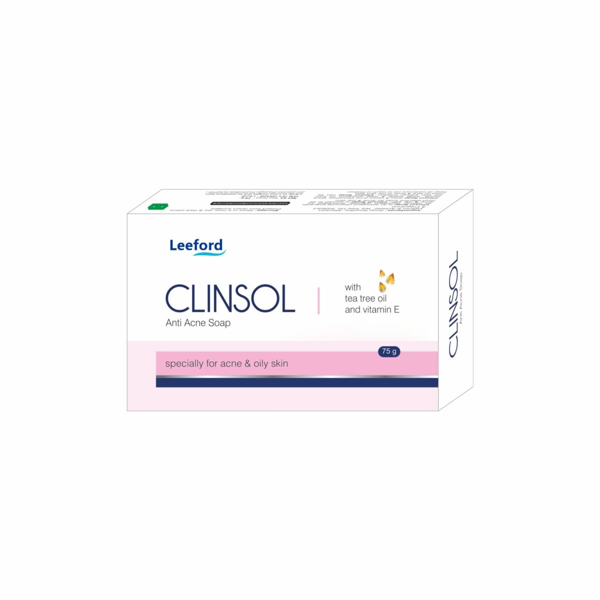 Leeford Clinsol Anti Acne Soap (75gm) For Acne, Pimples - Image 1