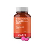 MELTVIT Chewable Vitamin D3 2000 IU - Cholecalciferol Vitamin D Supplement for Women & Men | Raspberry Flavour - 120 Tablets