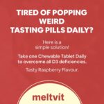 MELTVIT Chewable Vitamin D3 2000 IU - Cholecalciferol Vitamin D Supplement for Women & Men | Raspberry Flavour - 120 Tablets - Image 7