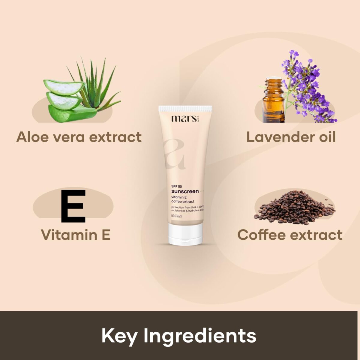 Mars by GHC Broad Spectrum UVA & UVB Protection Anti-Pollution Sunscreen Cream SPF 50, PA++, No white cast, SLS-Free, Paraben-Free, 100% Vegan - (50gm) - Image 6