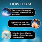 Navratna Maxx Cool Talc |Ice Cooling Effect |For Last Lasting Freshness and Fragrance|Instant Sweat Control, 400gm - Image 5