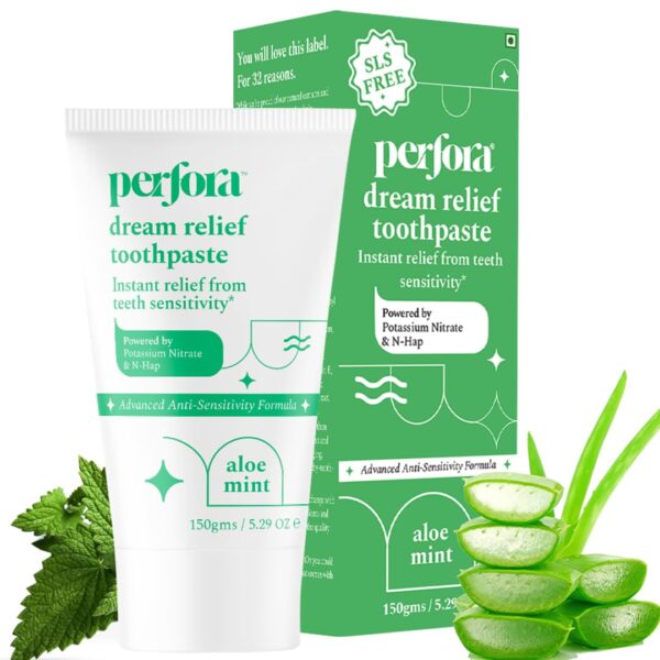 Perfora Sensitive Toothpaste - 150 grams (150g, Pack of 1) | Instant Sensitivity Relief Toothpaste | Toothpaste for Kids & Adults | SLS Free Toothpaste | No Artificial Sweeteners | Made Safe Certified | Vegan Friendly Gel Toothpaste