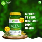 Pure Nutrition Naturals Vitamin D3 Plus K2, Vitamin D3 (600 IU) Supplement for Strong Bones - 60 Veg Tablets - Image 5