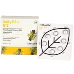 TERRAVITA Daily Vitamin D3 + Vitamin B12 Supplement | Plant based D3 & B12 Vitamin Tablets for better energy production, heart & bone health | In habit friendly weekly strips (28 tablets). - Image 2