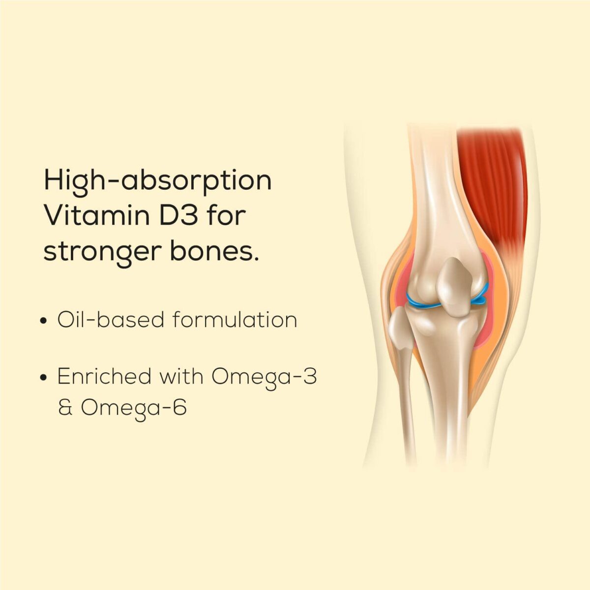 TrueBasics Vitamin D3 2000 IU, for Healthy Bones, Strong Muscles, Boosts Immunity & Calcium Absorption, 50 Vitamin D Capsules - Image 2