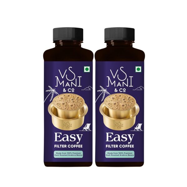 Premium Filter Coffee Decoction 100% Coffee Strong and Aromatic Filter Coffee | Authentic South Indian Flavour | Pack of 2 x 125ml | 250 ml