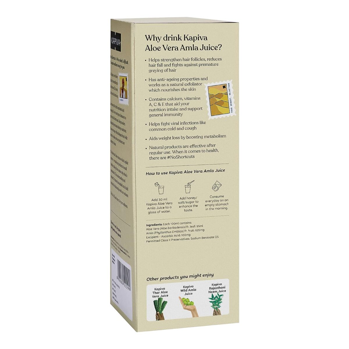 kapiva Aloe Vera Amla Juice 1L For Skin Care, Hair Care And Improves Immunity - Image 7