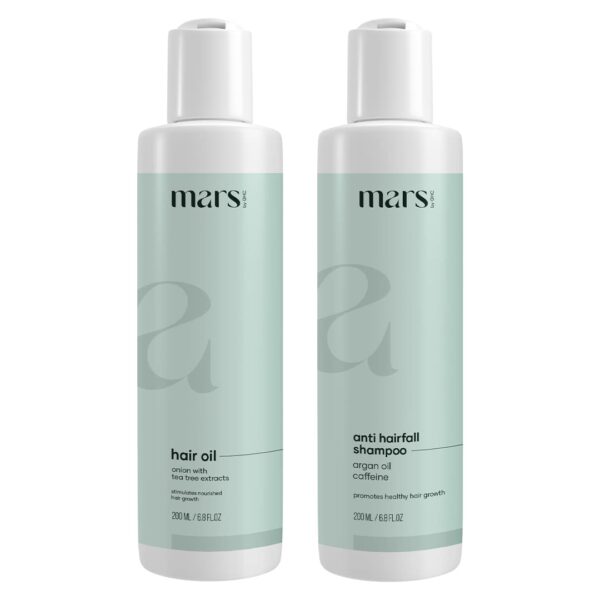 mars by GHC Hair Growth Combo | Hair Growth Oil 200ml | Anti Hair Fall DHT Blocker Shampoo (200ml) | For Hair Growth and Nourishment, Controls Hair Fall, For Men and Women