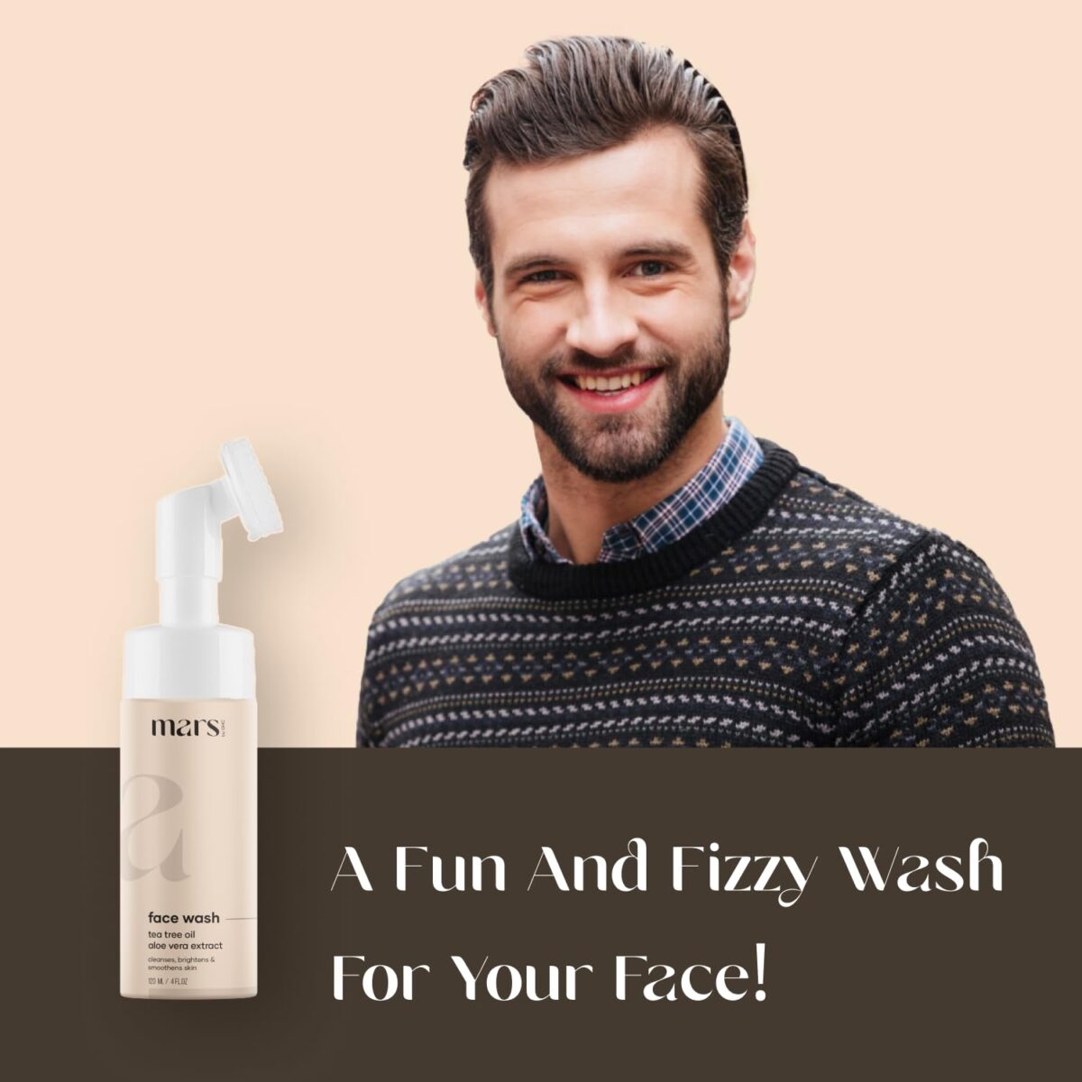 mars by GHC Tea Tree Foaming Face Wash With Built-In Face Brush, Hydrates Skin, Acne & Oil Control, Deep Cleansing, Nourishing & Moisturising Wash | Chemical Free (120 ml) - Image 4