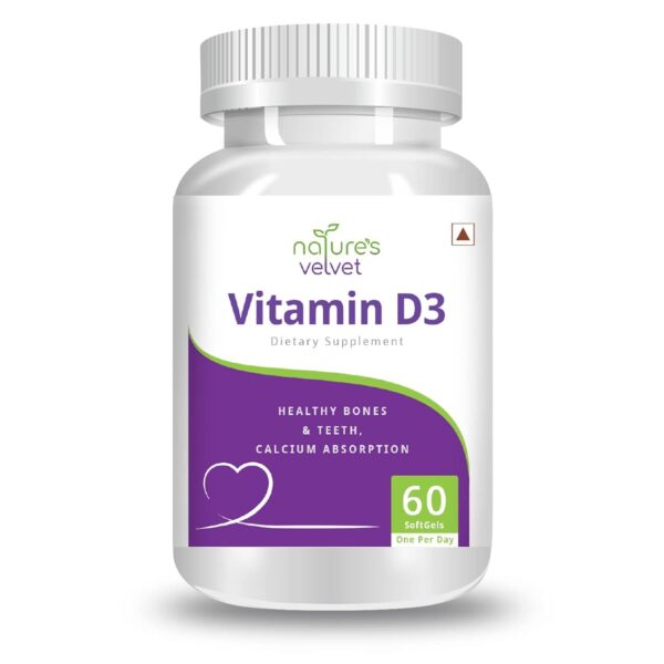 Natures Velvet Lifecare Vitamin D-3 for Bone and Teeth Health, 60 Softgels
