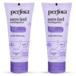 Perfora Unwind Toothpaste | Teeth Whitening & Superior Cleaning | SLS & Fluoride Free Toothpastes | N-Ha For Teeth Remineralisation | Healthy Gums & Complete Dental Care | Lavender Rose | Pack of 2
