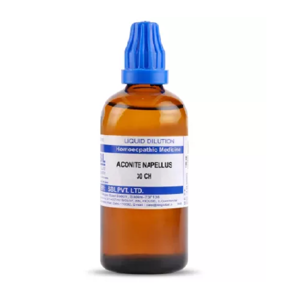 SBL Aconite Napellus Dilution (30 ML / 100 ML) For Vertigo Headache Vomiting Fever Jaundice