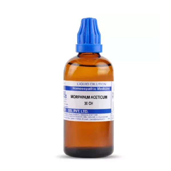 SBL Homeopathic Morphinum Aceticum Dilution (30ml / 100 ML) For Vomiting, Stomach Pain
