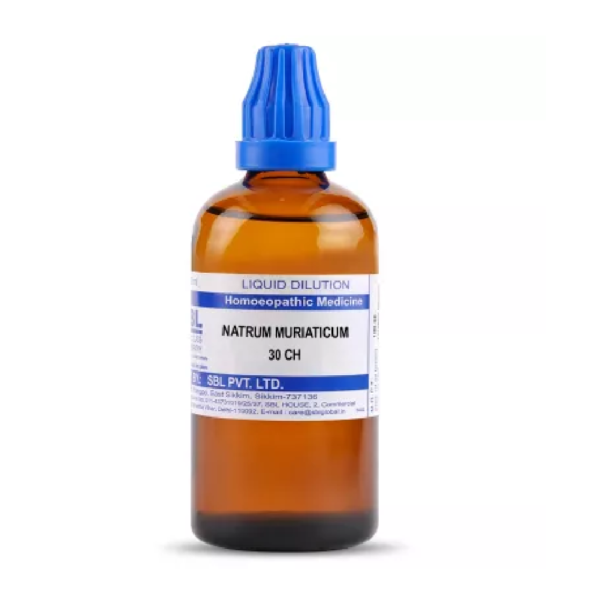 SBL Homeopathic Natrum Muriaticum Dilution (30 ML / 100 ML) For Weakness, Headache