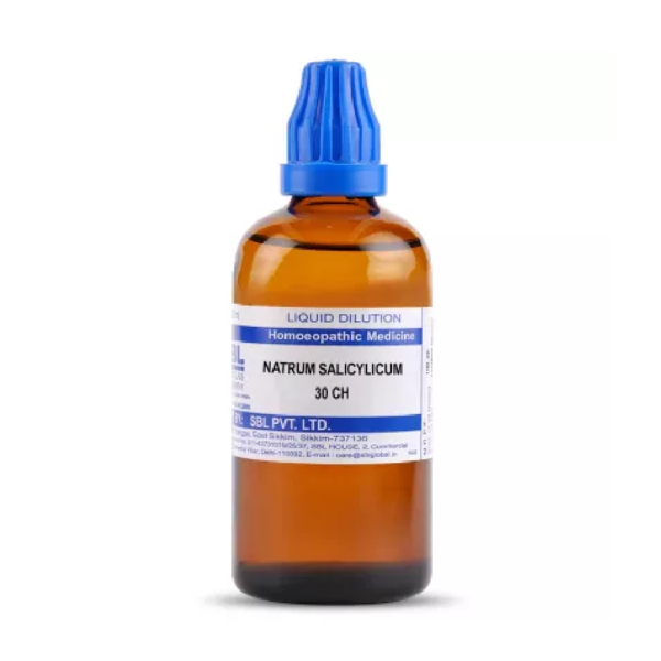 SBL Homeopathy Natrum Salicylicum Dilution (30ml / 100 ML) For Depression, Joint Pain, Vertigo