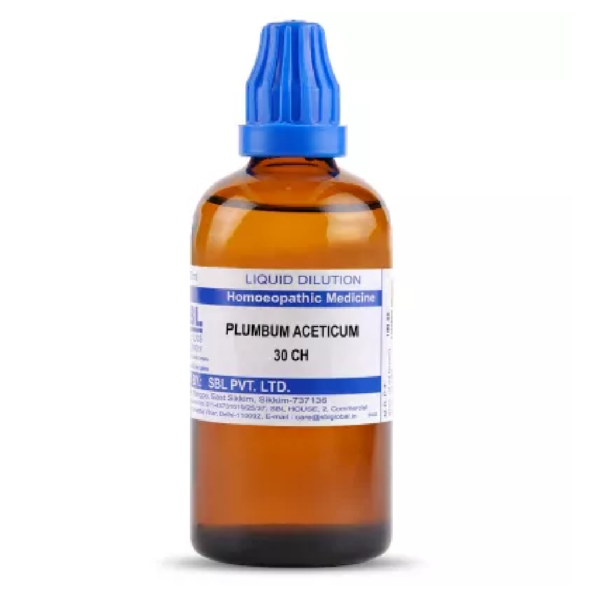 SBL Homeopathic Plumbum Aceticum Dilution (30 ML / 100 ML) For Eczema, Mouth Ulcers