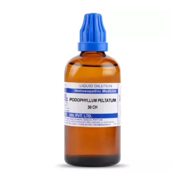 SBL Homeopathic Podophyllum Peltatum Dilution (30 ML / 100 ML) For Headache, Nausea