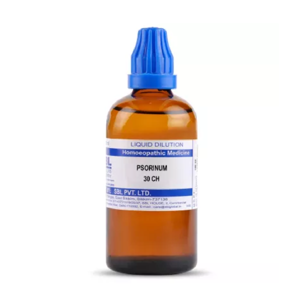 SBL Homeopathy Psorinum Dilution (30 ML / 100 ML) For Itching, Acne