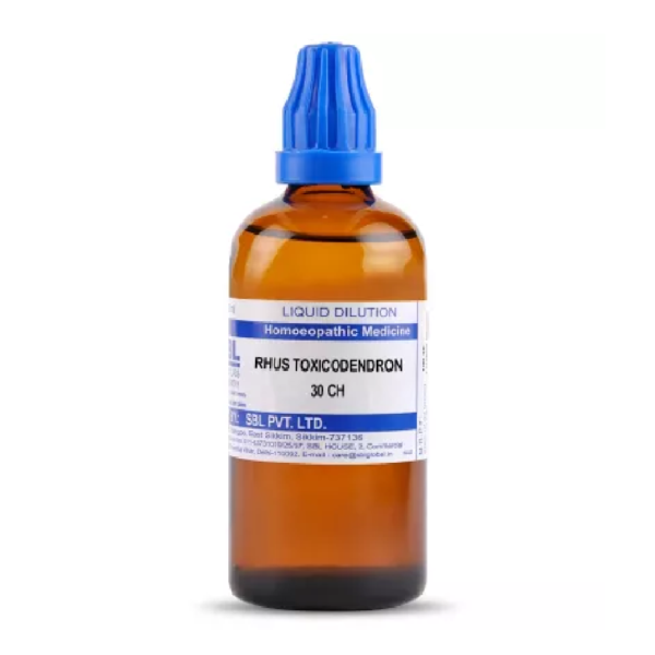 SBL Homeopathy Rhus Toxicodendron Dilution (30ml / 100 ML) For Muscle Pain, Joint Pains