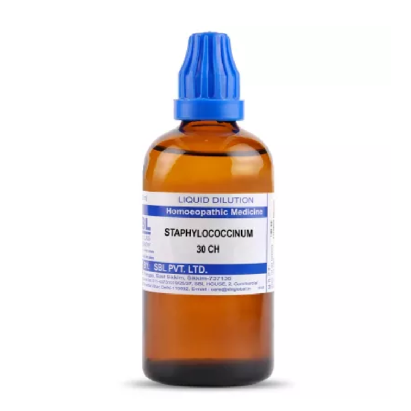 SBL Homeopathy Staphylococcinum Dilution (30 ML / 100 ML) For Acne, Skin infections