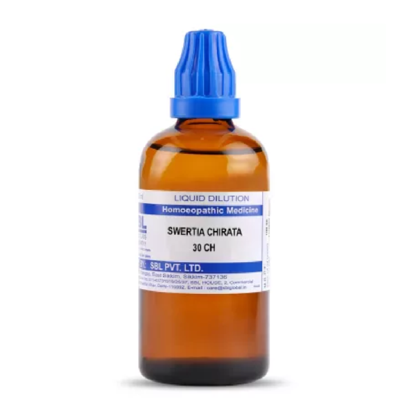 SBL Homeopathic Swertia Chirata Dilution (30 ML / 100 ML) For Vomiting Fever Diarrhoea liver Care